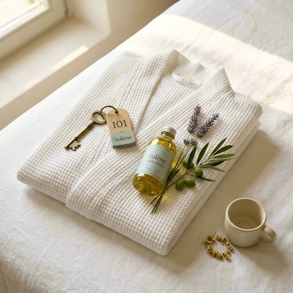 Hotel room amenities still-life