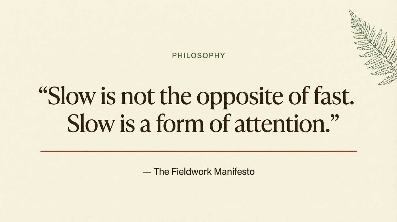 Pull quote: Slow is not the opposite of fast. Slow is a form of attention.