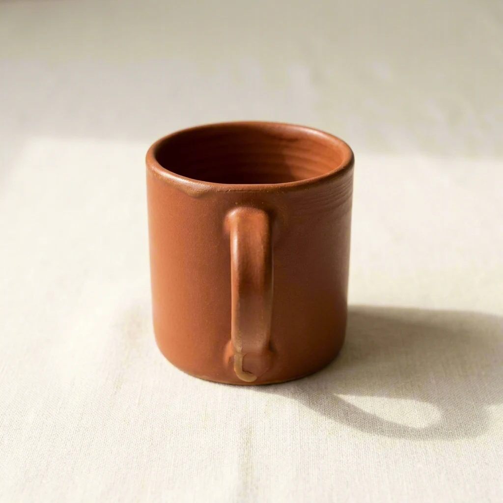 Hand-thrown terracotta stoneware mug